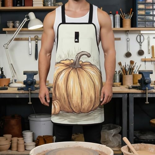 Delantal Pumpkin Sketch multifuncional con bolsillos miniatura 4