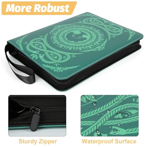 Image of 9-Pocket Card Binder for MTG,720 Double Sided Pocket PU Trading Collection Binder,Premium Collector Card Album for MTG,TCG,Yugioh,Game Cards(Green)