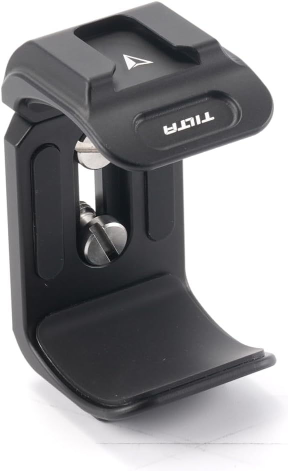 Tilta Universal Power Bank Holder Clamp | Aluminum Alloy Mount with Cold Shoe & 1/4″-20 Threads | Fits 59–94mm Wide Power Banks | Secure Camera Cage Accessory – Black (TA-UPBH-B)