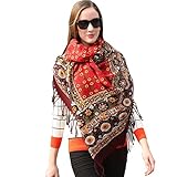 DANA XU 100% Merino Wool Pashmina Shawl Cashmere Wrap for Women – Lightweight Travel & Wedding Scarf Floral