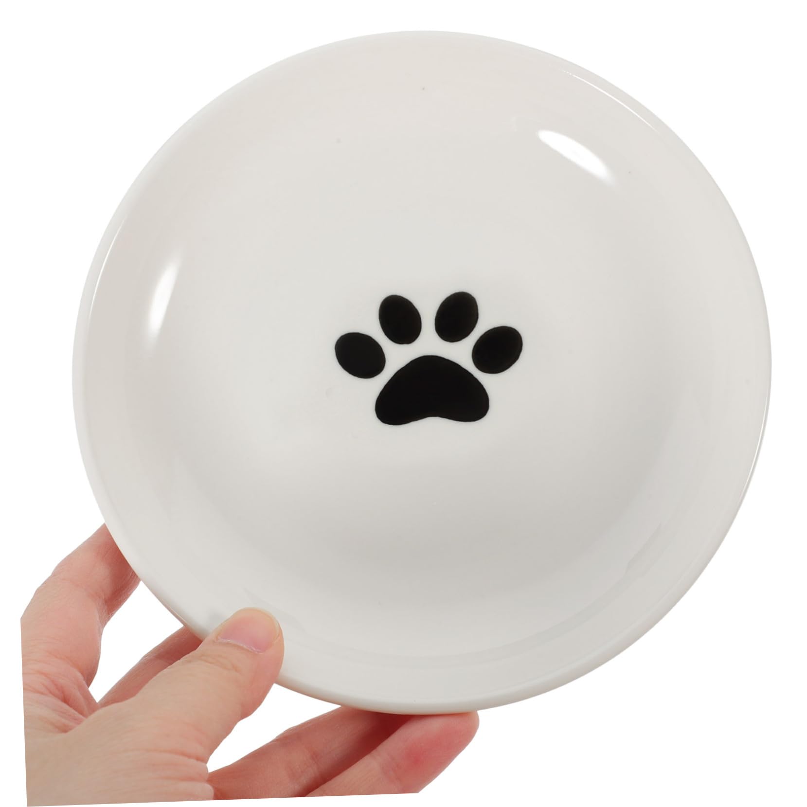 VANZACK Ciotola per Gatti in Ceramica, 3 Pezzi, Bassa e Ampia, Fondo Antiscivolo in Silicone, per Piccoli Gatti, Pappa e Acqua