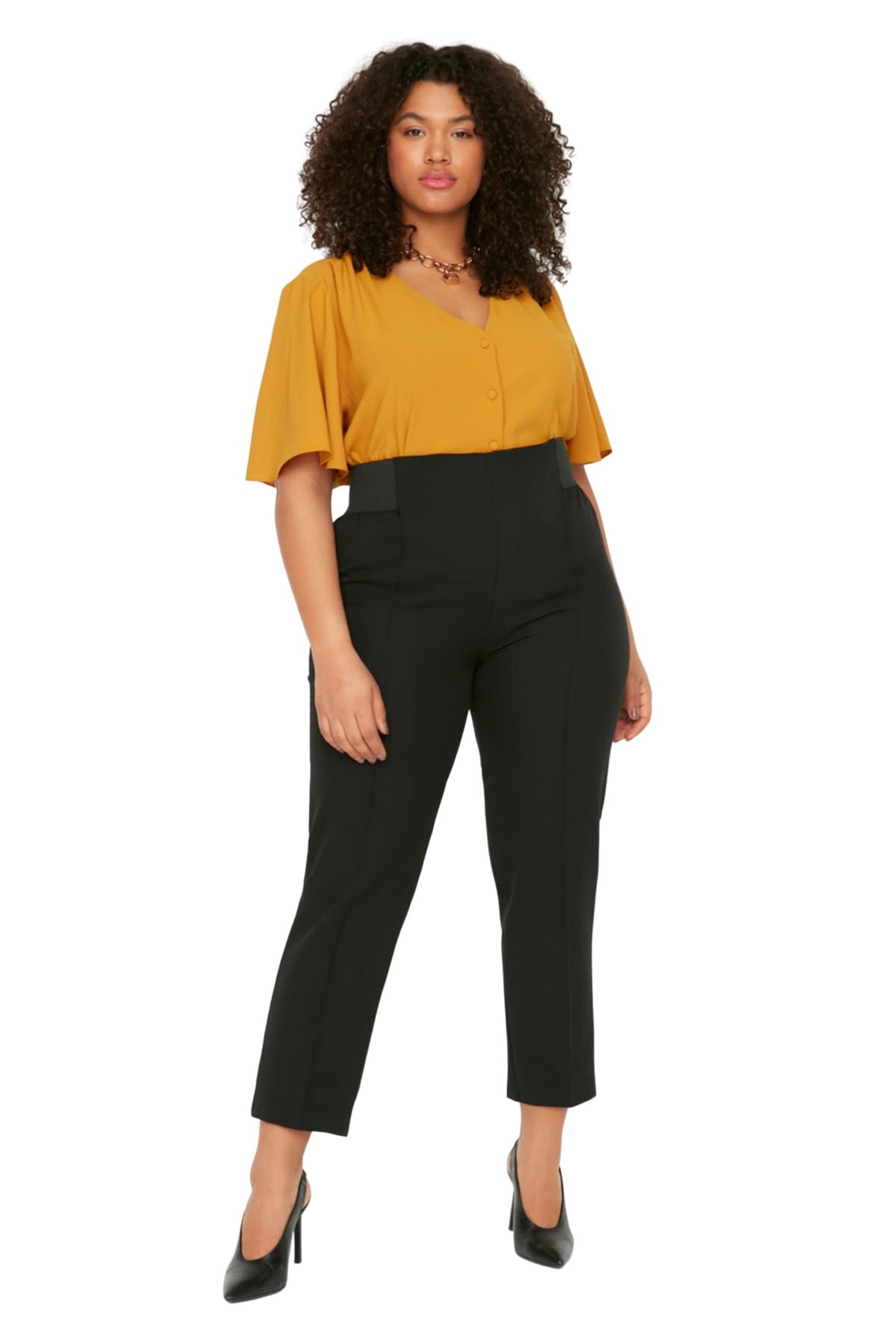 Trendyol - Normal Waist Carrot Pants Plus Size Pants, Pantaloni Donna