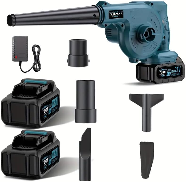 2025 Handheld Wireless Leaf Blower, Equipped with Battery and Charger, Dedicated for Courtyard Cleaning, Suitable for Household use (Blue+Battery * 1)