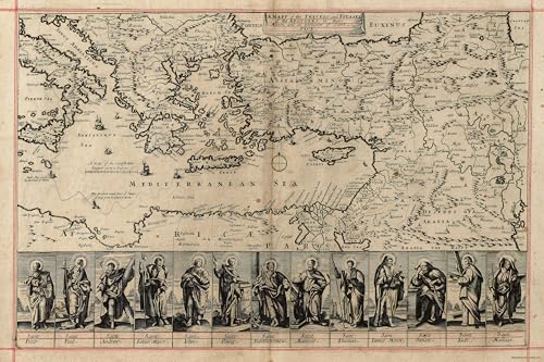 4'x6' Poster, bible map travels of apostles & saint paul 1680 - Gallery Print
