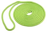 Shoreline Marine Double Braid Polyester Dock Line, Neon Green, 3/8-Inch x 15-Feet