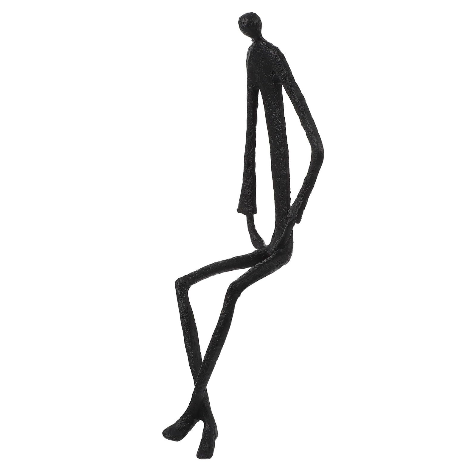 Escultura Abstracta de Figuras Sentadas en Hierro Negro para Oficina