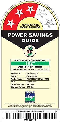 Image of Samsung 192 L 3 Star Direct-Cool Single Door Refrigerator Appliance (RR20T282YUT /NL, Pebble Blue, Base Stand with Drawer, 2022 Model)