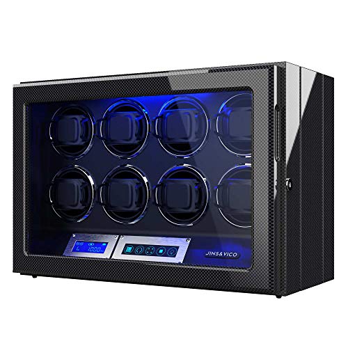 ワインディングマシーン 腕時計自動巻き器 ウォッチワインダー 8本巻き上げLEDライト付き 高級 一年保証期間