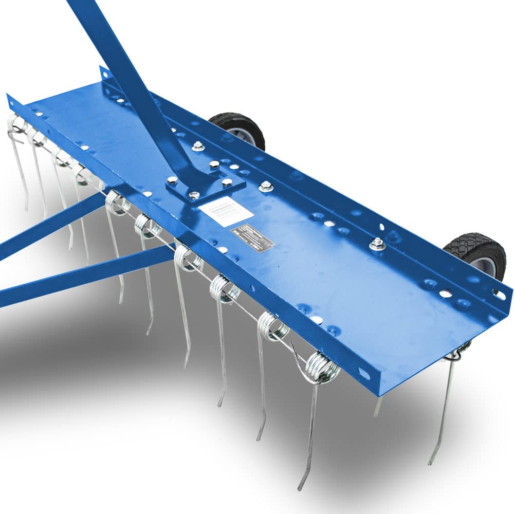 Bituxx Rasenstriegel Vertikutierer Rasenkamm Rasenlüfter Rechen Entmooser für Rasentraktor oder ATV 102cm