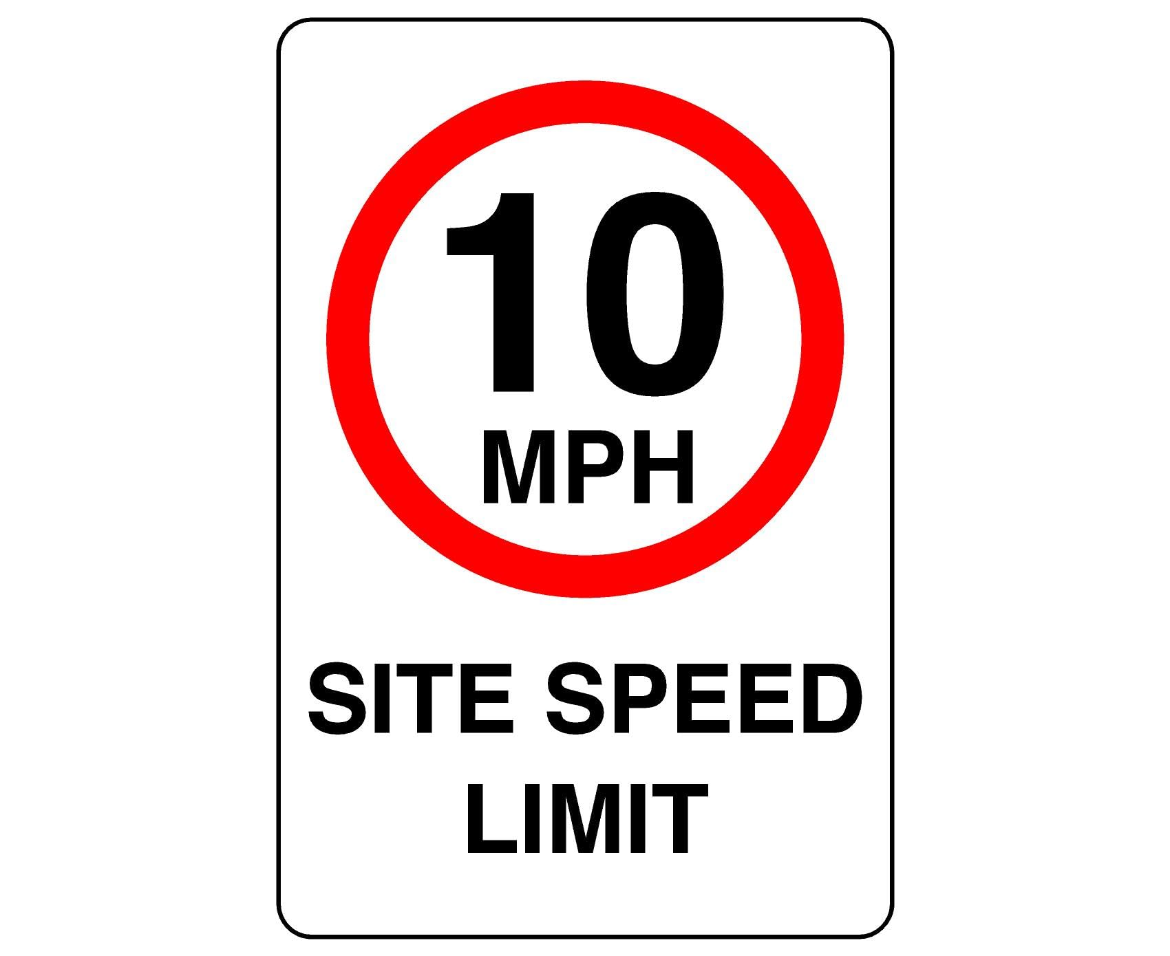 10mph site speed limit- 3mm Aluminum Dibond high-visibility and durability for indoor/outdoor usage (300mm x 200mm) Ensures Safety Within 7m Viewing Distance.