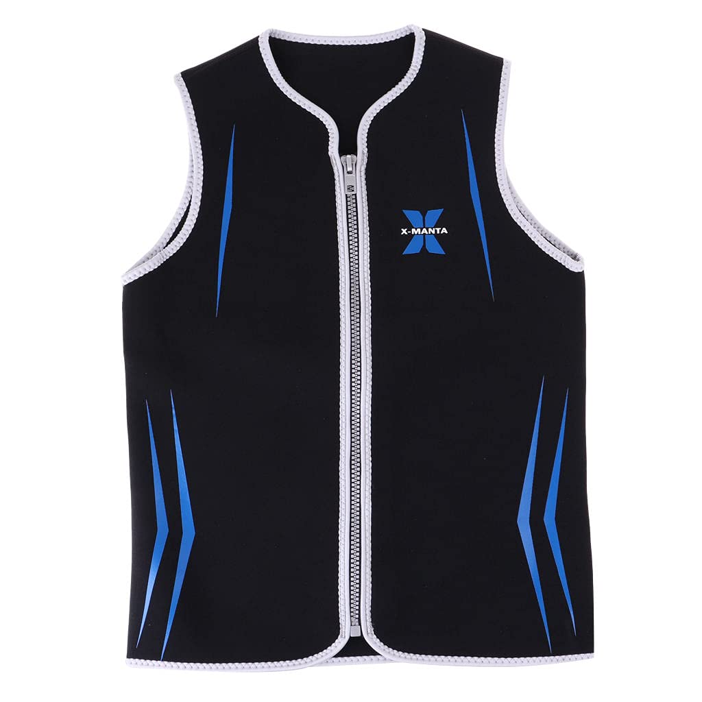 Gilet per Muta in Neoprene 3mm ZIPPER Muta Da Sub Senza Maniche per Uomo - Nero, XL