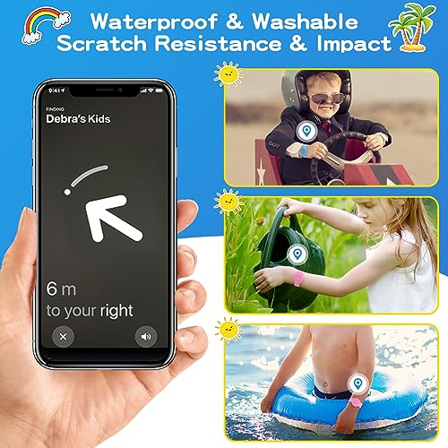 Waterproof Bracelet Compatible with Airtag Case for Kids(2 Pack), Soft Silicone Hidden Wristband, Lightweight GPS Tracker Compatible with Apple Air Tag Watch Band for Child (Grow in Dark Blue & Pink) - Image 6