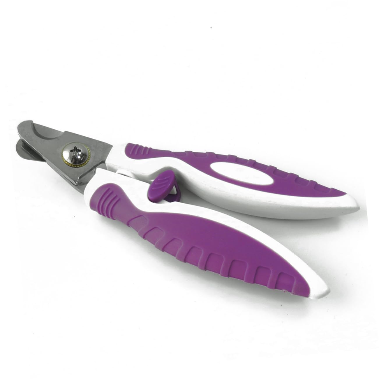 Mipcase Pet Nail Clipper for Dogs and Cats Stainless Steel Portable Nail Trimmers Easy Use Claw Clippers with Spring Release Handle Durable Grooming Tool for Pets Purple