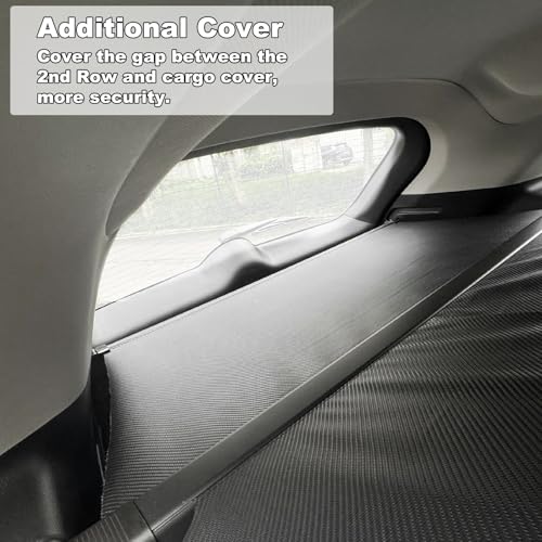 Image of Cargo Cover for 2018-2026 Chevy Equinox Accessories GMC Terrain Accessories 2026 2025 2024-2018,(Additional Cover with Hooks) Carbon Fiber Look Retractable Trunk Cover (Not for EV)