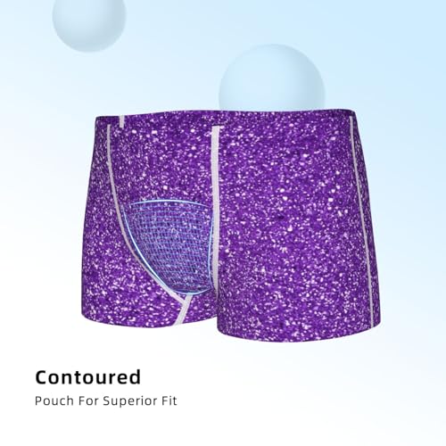 Boys' Cotton Boxer Brief Soft Underwear-Glitter Purple4