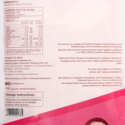 Image of Pure & Sure Natural Himalayan Pink Salt 500gm (Pack of 3) | Natural Substitute of White Salt