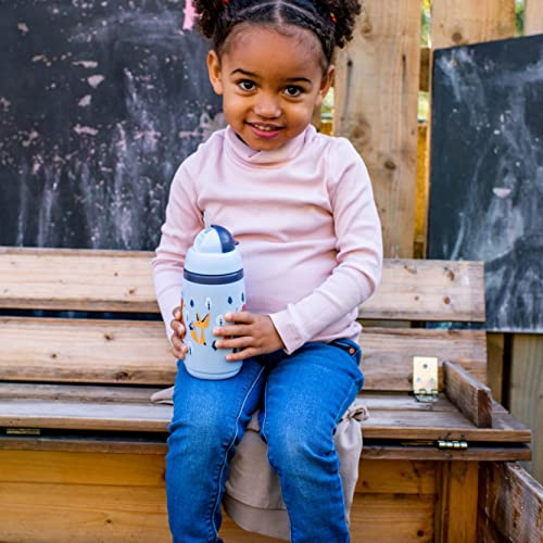 Image of Tommee Tippee Insulated Straw Bottle, 9oz, Spill Proof Toddler Water Bottle For 12 Months+, Flip Lid Helps Keep Straw Clean, Pink and Grey, 2 Count
