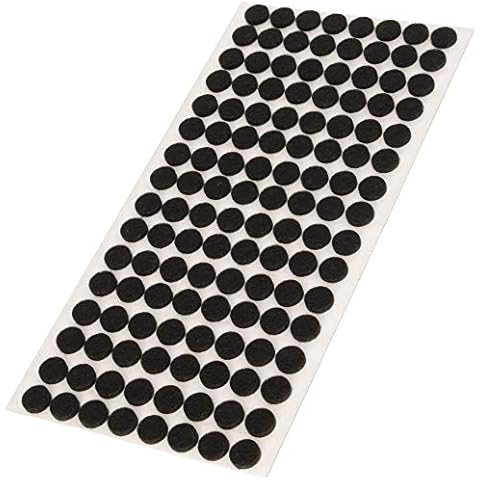Adsamm® / 128 x self-adhesive felt pads / black / Ø 12 mm / round / 0.138''/3.5 mm thick stick-on furniture felt glides / furniture protective pads Adsamm® Quality Cover