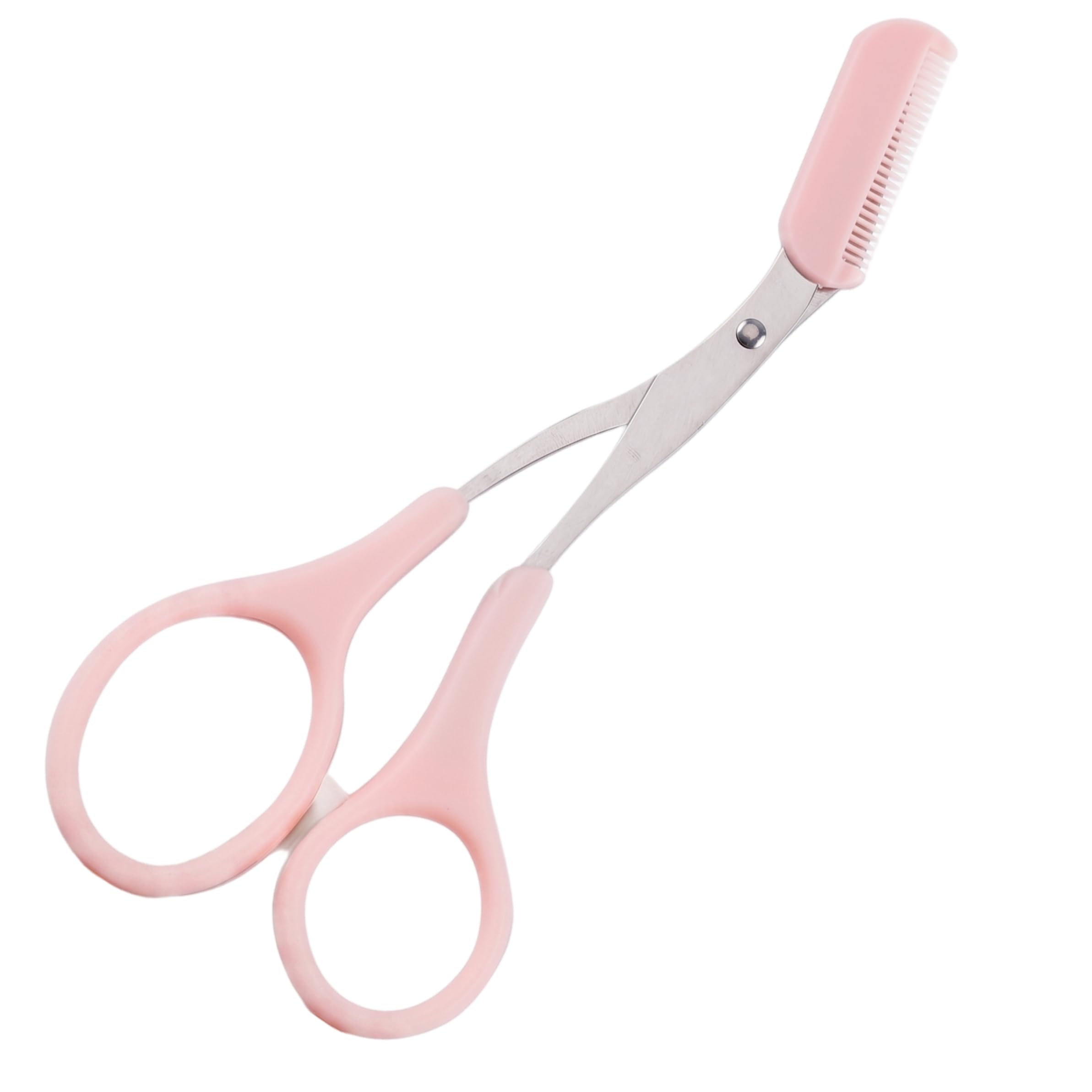 Eyebrow Scissors with Comb, Eyebrow Trimmer Scissors - 2-in-1 Compact Safe Rounded Tip Grooming Tool, Abs+Stainless Steel, 4.53x2.09inch