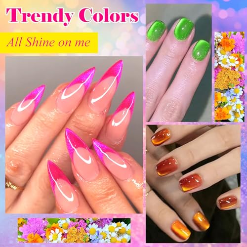 Set 9 Piezas Esmalte de Gel Ojos de Gato Neon miniatura 2