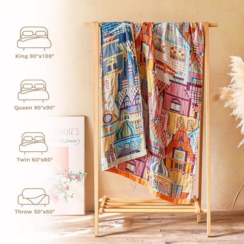 Image of LUTBM Boho Throw Blanket for Bed 60 inchx80 inch, All Season Cotton Couch Blankets
