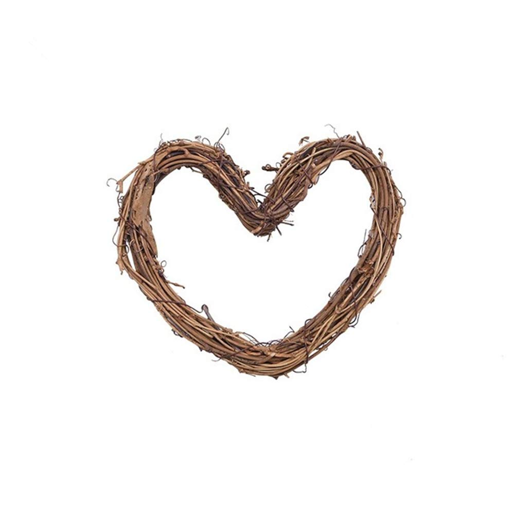Inzopo Heart Wreath Wall Hanging Wedding Christmas Birthday Party Decoration, Rattan Heart Door Wedding Christmas Party Twiggy Garland Home Hanging Decoration