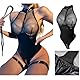 PIIKNUO Latex Dessous Frauen Sexy Wetlook Bodysuit Damen Body Babydoll Leder Unterwäsche Teddy Erotische Lingerie Negligee (XXL)