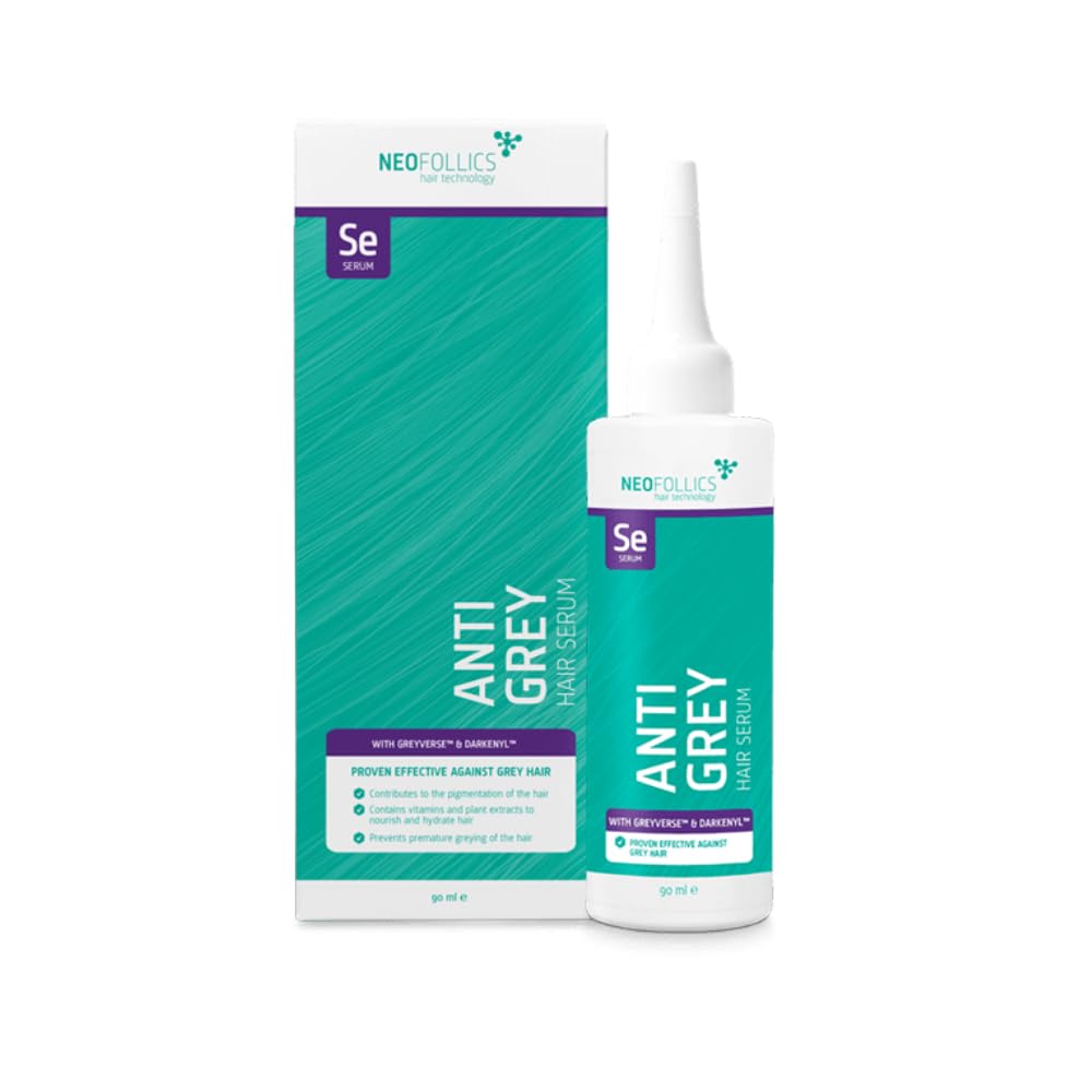 Neofollics Anti Grey Hair Serum - 90 ml - Diminuisce l'aspetto dei capelli grigi in 90 giorni - Ripristina il colore naturale dei capelli - Nutre il cuoio capelluto