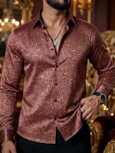 Image of Foomer Green Paisley Printed Opaque Party Shirts