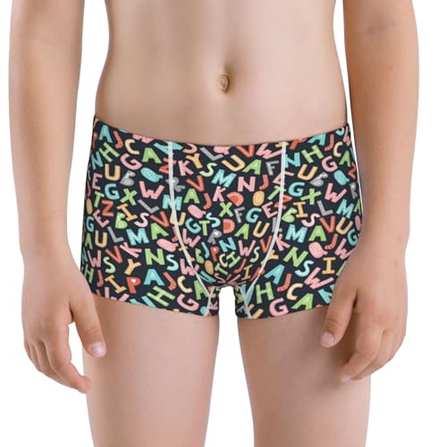 Boys' Cotton Boxer Brief Soft Underwear-Alphabet