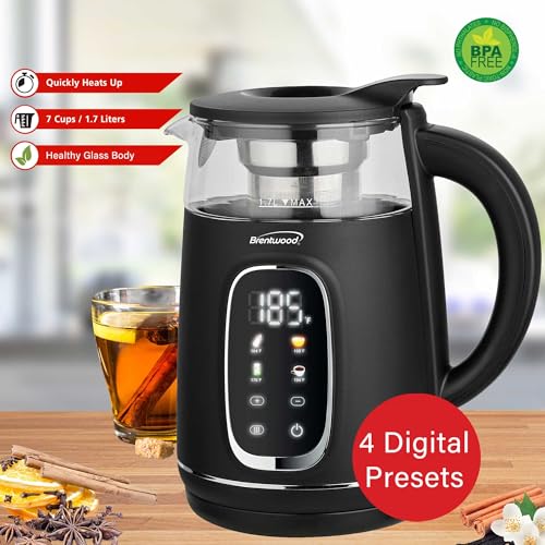 Hervidor Eléctrico Brentwood 1.7 L Digital con Infusor miniatura 7