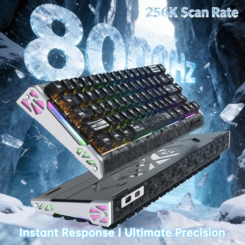 Image of ATTACK SHARK R68 HE Carbon Fiber 8000Hz Rapid Trigger Keyboard, 0.005mm RT Accuracy 68 Keys Wired Gaming Keyboard with Magnetic Switch, Adjustable Actuation, Snap Tap, RGB Lighting for PC /Mac, Ink