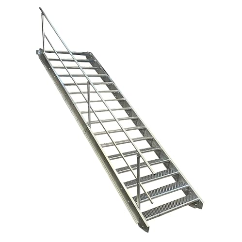 Bautreppe SRM-Design mit 16 Stufen und einseitigem Geländer
