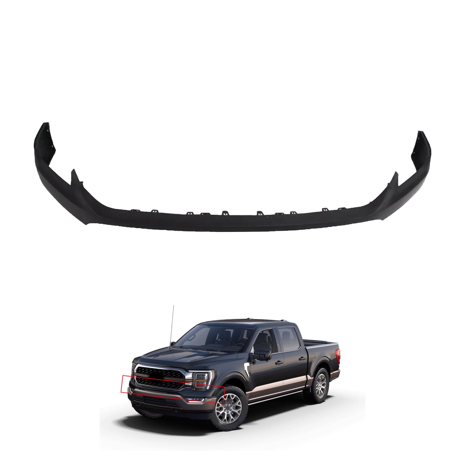 F150 Front Bumper Molding Compatible with 2021 2022 2023 fo-rd F-150 Front Bumper Cover Upper Molding Trim Primed #ML3Z17D957BAPTM FO3179577