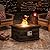 Sunjoy 28" Smokeless Firepit Outdoor Propane Gas Slate Square LP Firepit Table with Propane Tank Bracket and Lava Rocks