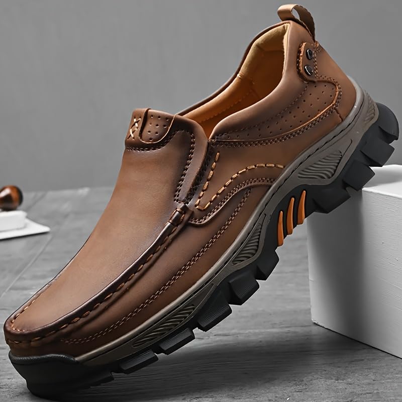 Men's Casual Slip-On Loafers - Breathable, Non-Slip Rubber Sole Dress Shoes in Black, Brown, Grey | Sizes 6.5-10, for Autumn, Spring2