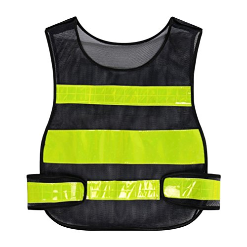 OULII High Visibility Adjustable Reflective for Traffic Construction (Black)