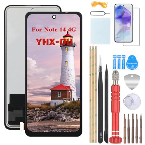 YHX OU 6.67'' Negro Pantalla LCD para Xiaomi Redmi Note 14 4G 24117RN76E Kit de Reparación de Pantalla Táctil Digitalizador con Herramientas