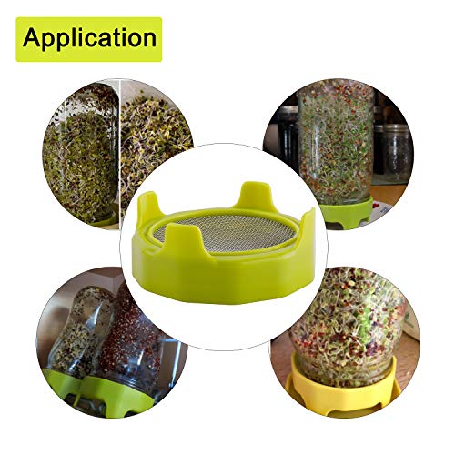 Artilife 8Pack Sprouting Lids with Stainless Steel Screen for Wide Mouth Mason Jars, Sprouting Strainer Lid for Canning Jars, Suit for Growing Bean Sprouts, Alfalfa, Salad Sprouts etc (8)