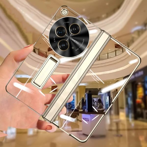 Image of MILLION CASES Thermoplastic Polyurethane Back Cover Case for Oneplus Open Shockproof Protective Opulent Clarity Magnetic Hinge Case for Men & Boys(Natural Titanium)