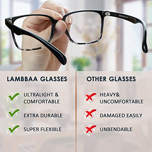 Image of Blue Light Blocking Glasses 3 Pack Square Frame Computer Gaming Reading Glasses Men Women Anti Eyestrain