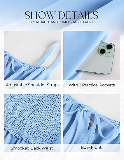Belle Poque Abiti estivi da donna UK collo quadrato spalline sottili A-Line Midi prendisole casual vacanza spiaggia abito