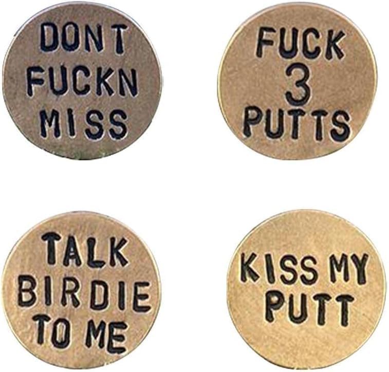 Funny Golf Ball Brown Marker for Men Adult Humor Novelty Golf Ball Markers with Funny Words Unique Golf Gag Gifts Golf Ball Markers for Men or Women Golfers,Golf Ball Markers,On-Course Accessories