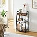 Gewudraw 3-Tier Ladder Shelf with Drawer, Bathroom Table Stand for Small Space, Bathroom Standing Shelves with Storage for Living Room Bedroom Kitchen, Organizer Shelf, Rustic Brown
