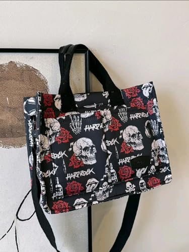 Image of Cherry Tote Bag for Women Canvas Patched Purse Cute Shoulder Bag Multi-Pocket Satchel Handbag for work travel