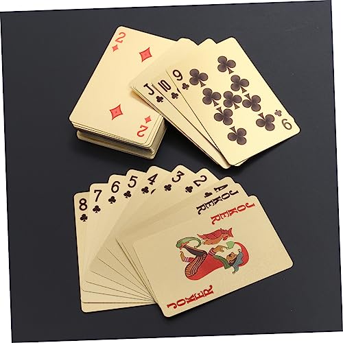 Abaodam 3stücke Goldene Spielkarten Vergoldete Pokerkarten Für Und Freundesabende Wasserfest Und Langlebig Für Spielabende Sammlerstück – Bild 8