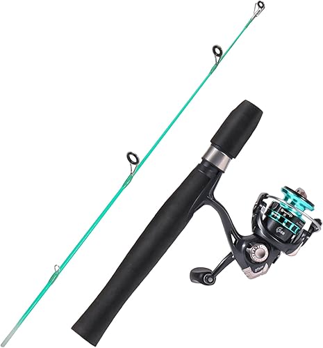Miniatura 2 de Sougayilang Combo de caña y carrete de pesca en hielo, kit completo de equipo de pesca en hielo, incluye plantilla de hielo y accesorios de pesca en