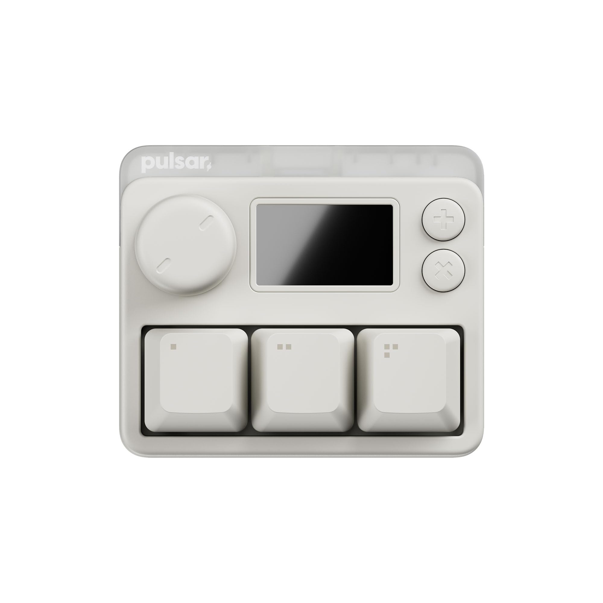 Pulsar Gaming Gears LAB XPAD MINI 3-klawiszowa klawiatura do gier, częstotliwość odpytywania 8K, niskie opóźnienie 0,1 ms, wyświetlacz LCD, przełącznik magnetyczny, RGB (mini, biała)