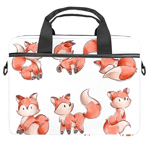 Housse ordinateur 13 14 pouces antichoc avec bandoulière motif renards