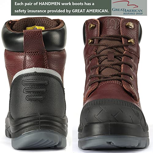 Work Boots for Men, 6" Composite Toe Waterproof Mens Work Boots, Non-Slip Puncture-Proof Safety Anti-Static Working Shoes 81N033